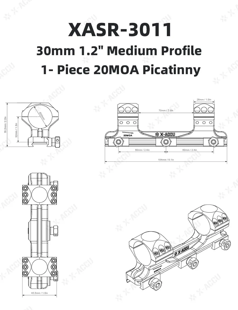 Vector Optics 30 mm Scope Picatinny Mount Ring Schießzubehör Airsoft-Ausrüstung – Detail 5