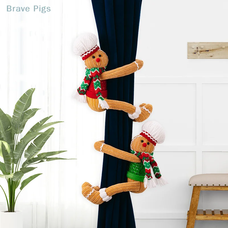 Gingerbread Man Christmas Tree Topper Decorations,Unique Funny Xmas Plush Stuffed Gingerbread Hugger Decor For Christmas Tree Wi