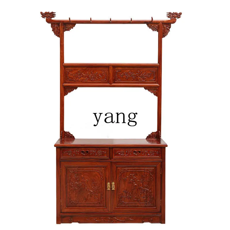 LTT Ming-style simple double-door double-pumping foyer with shoe cabinet, you can sit and change shoes and hanger cabinet