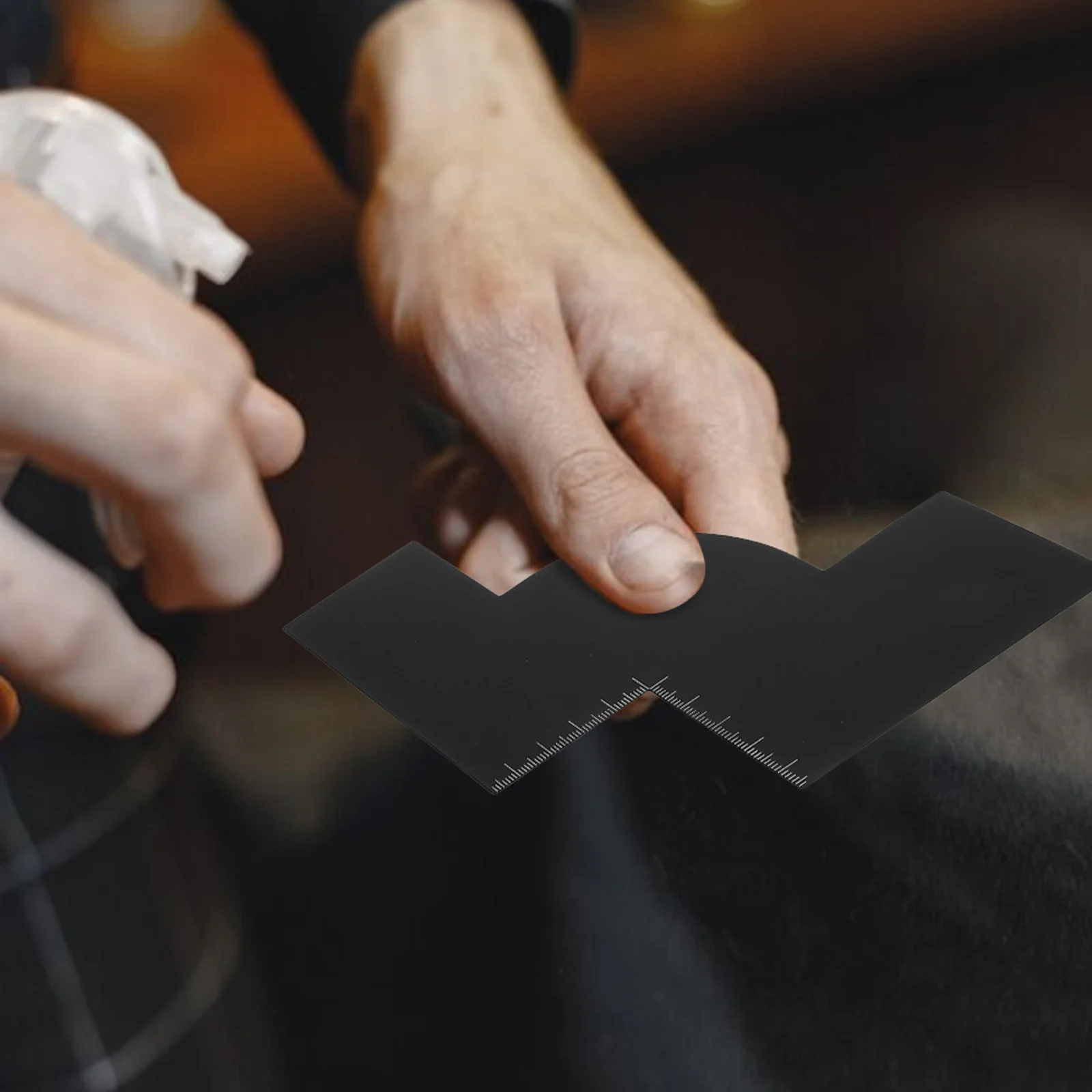 بطاقة تعزيز، مؤشرات قياس بطاقة تشكيل خط الشعر البلاستيكية، أداة رش ملونة قابلة لإعادة الاستخدام، مصفف شعر الحلاق