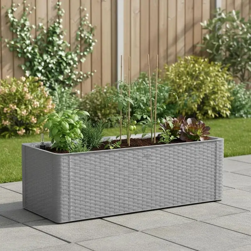 Bac à fleurs surélevé, 100x43x33 cm. Fabriqué avec des matériaux robustes et durables, idéal pour la culture de fleurs, de verdure et de légumes.