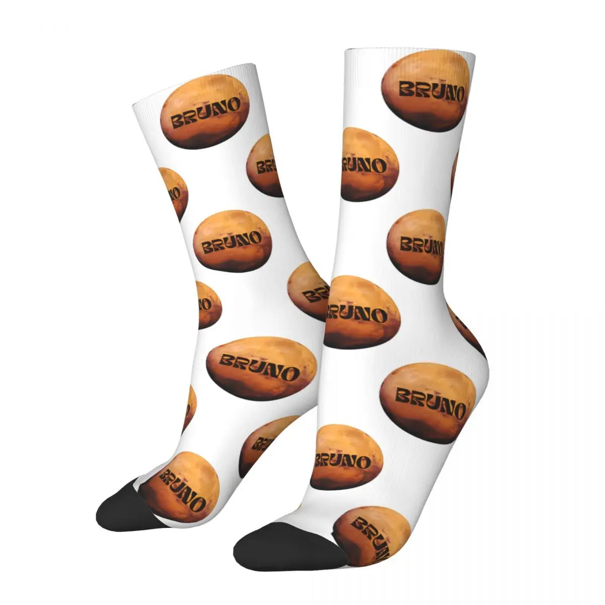 Funny Crazy compression Metal Sock for Men Hip Hop Harajuku Bruno Mars Happy Seamless Pattern Printed Boys Crew Sock Casual Gift