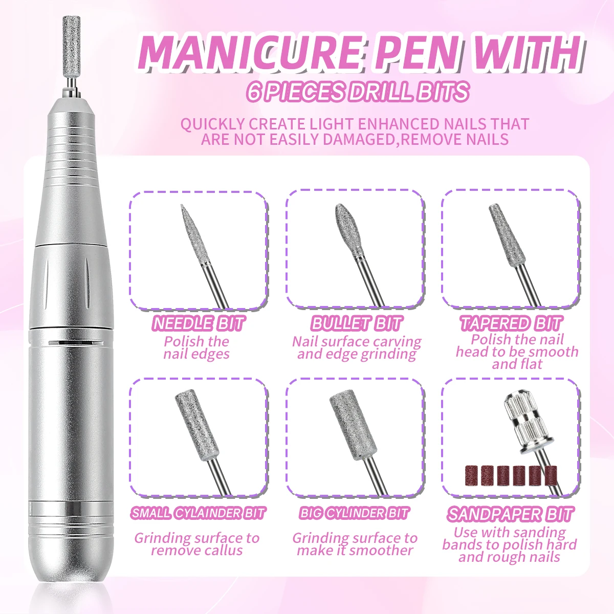 เครื่องเจียรเล็บไดอาน่าบิวตี้ 45000 รอบต่อนาที เครื่องเจียรเล็บแบบพกพา เสียงเบา ชาร์จไฟได้ สำหรับทำเล็บมือในร้านเสริมสวย