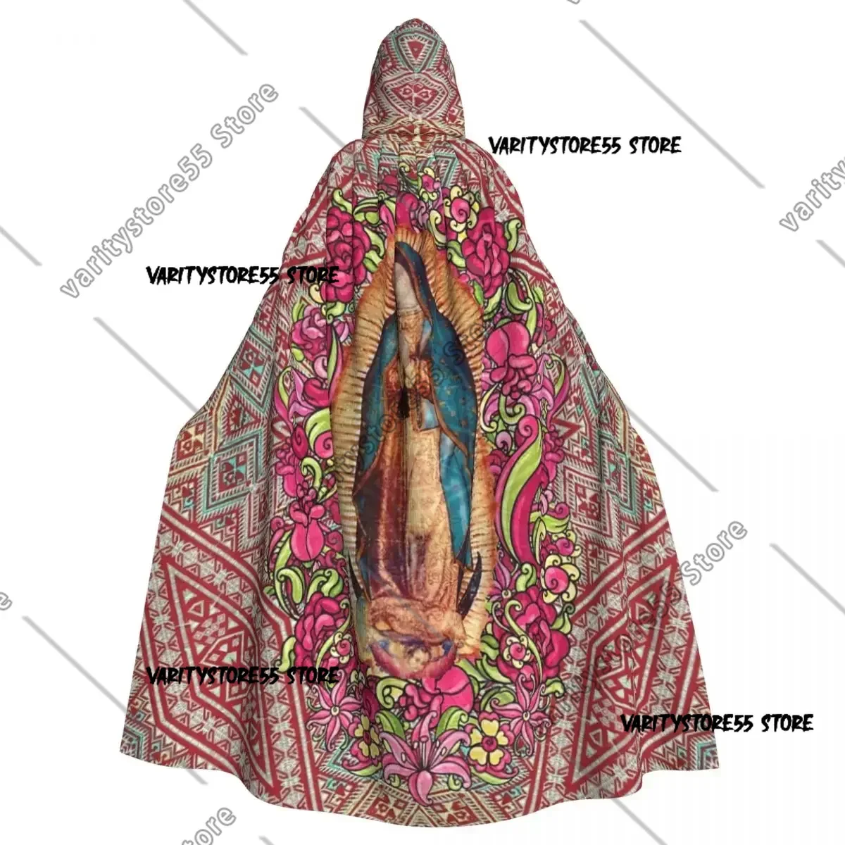 

Наше Леди Гваделупской Девы Марии Мексиканский Плащ Девы Марии с капюшоном Хэллоуин Вечеринка Косплей Женщина Взрослый Длинный колдовской халат с капюшоном