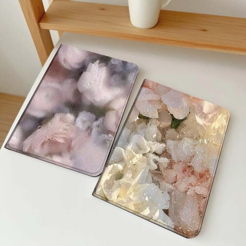 

Pink Petal Cluster Bloom Tablet Case For Apple iPad Air Pro mini 1 2 3 4 5 6 7 8 9 11 M2 M3 M5 M4 5th 6th 7th 10th 11th Gift