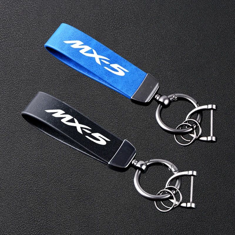 Hochwertiger Auto-Leder-Schlüsselanhänger, Metall-Schlüsselanhänger, Zubehör für Mazda MX-5 Miata NA NB NC ND 1990–2025
