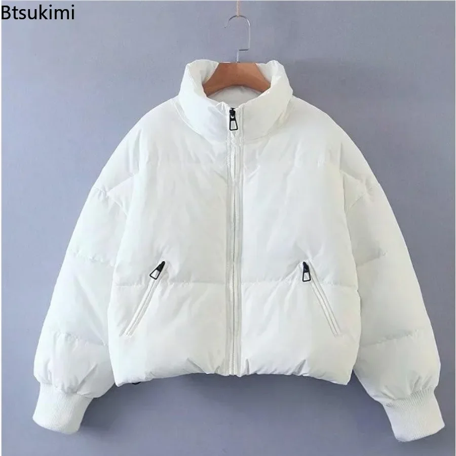 2024 Women Winter Coats Parkas Loose Pockets Cotton Padded Jackets Tops Warm Thick Parkas Female Streetwear Outerwear Jacket