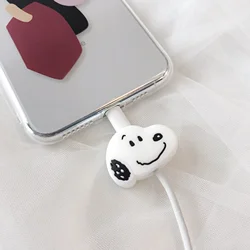 Snoopy USB Charger Cable Protector Cover PVC Winder Clip Creative Modeling Bite A Doll Anti-breaking Data Cable Protective Cover