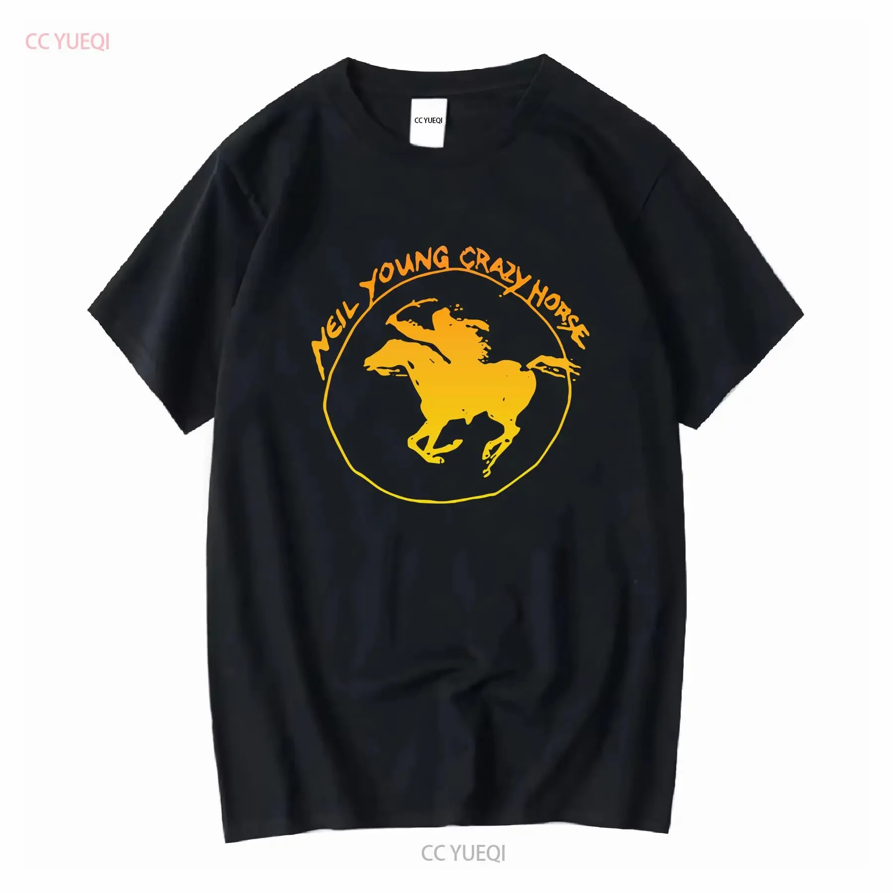 New neil young crazy horse Men's T shirt S 5XL long or short sleeves vintage Washed Stretched graphic Slightly homme Stylish