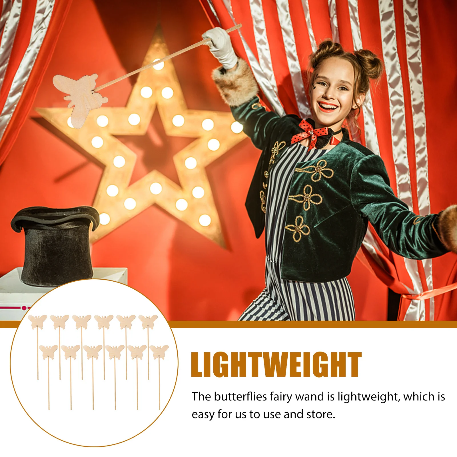 12 Stück Feenstäbe aus Holz zum Selbermachen, Basteln für Kinder, handgefertigt, bemalbar, blanko, Feenaufführung, leicht