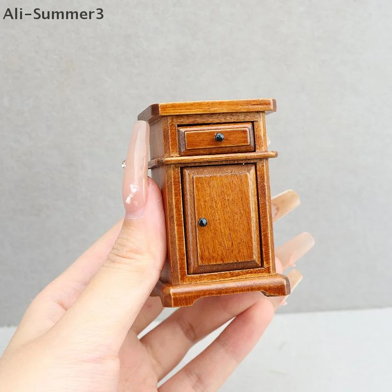 1:12 دمية مصغرة غرفة نوم السرير الجدول الأثاث نموذج المنزل ديكور لعبة بيت الدمية الملحقات