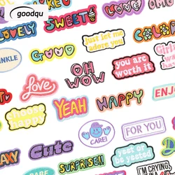 Letter Cute Small Iron On Patches For Clothes Embroidered Stickers Naszywka Diy Thermoadhesive Kids Baby Fabric Sewing Parches
