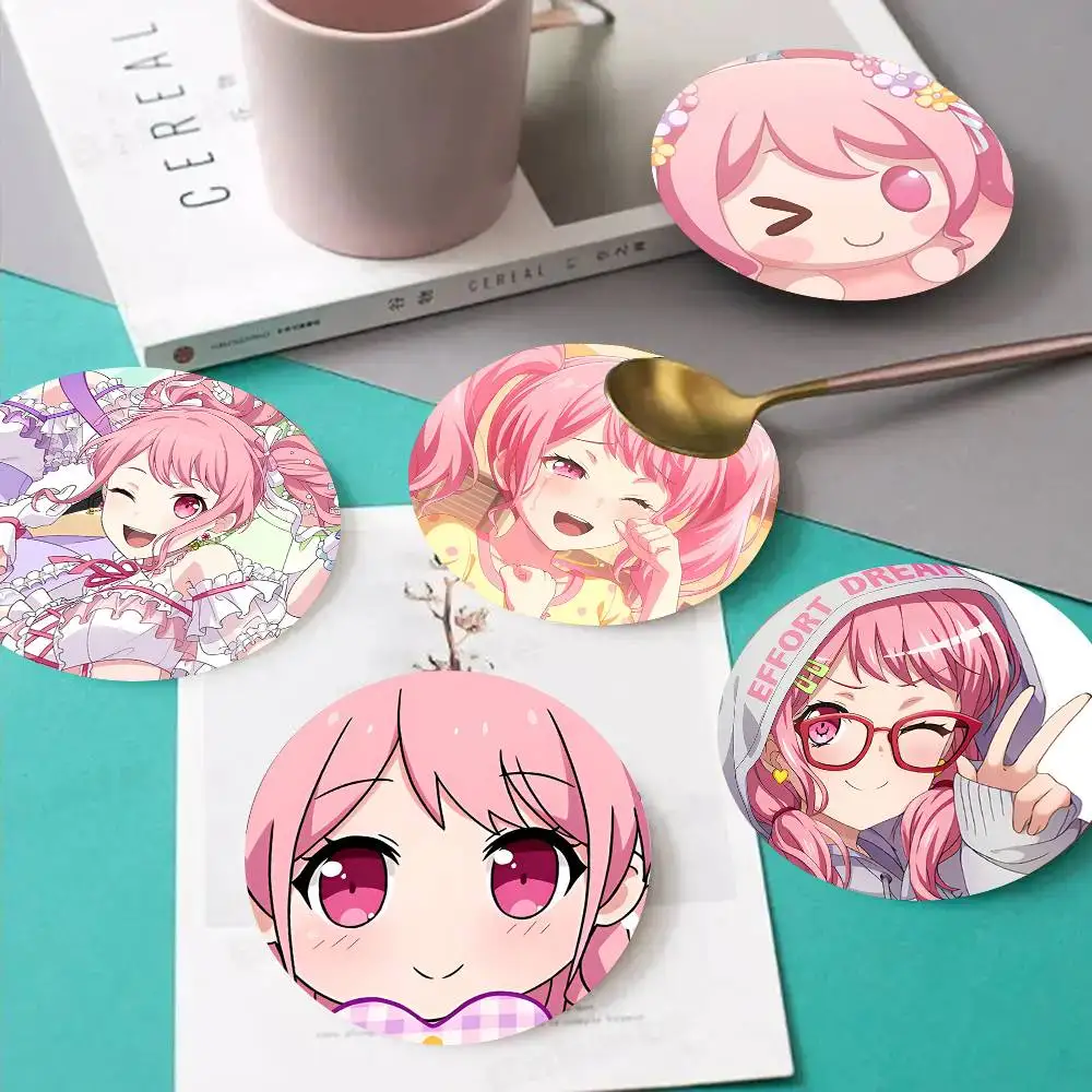 1pc Cute BanG Dream Aya Maruyama Wooden Coaster Colour Printing Cup Mat Home Desk Decoration Gifts