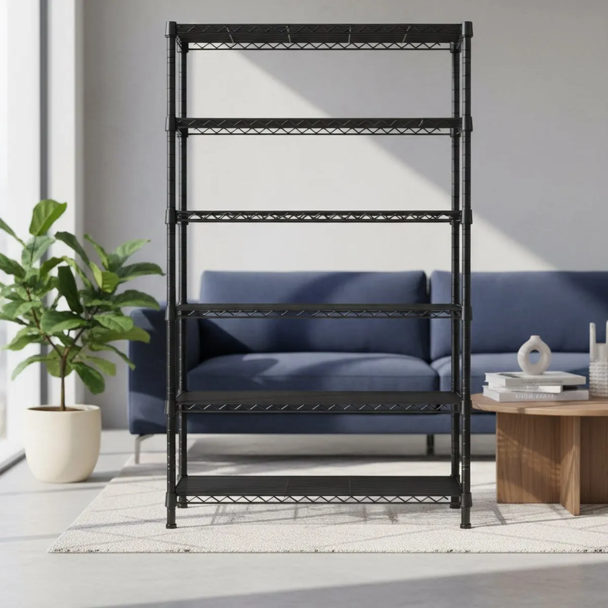 Heavy Duty Metal Shelf 71 Inch 5 Tier Adjustable Storage Freestanding Waterproof