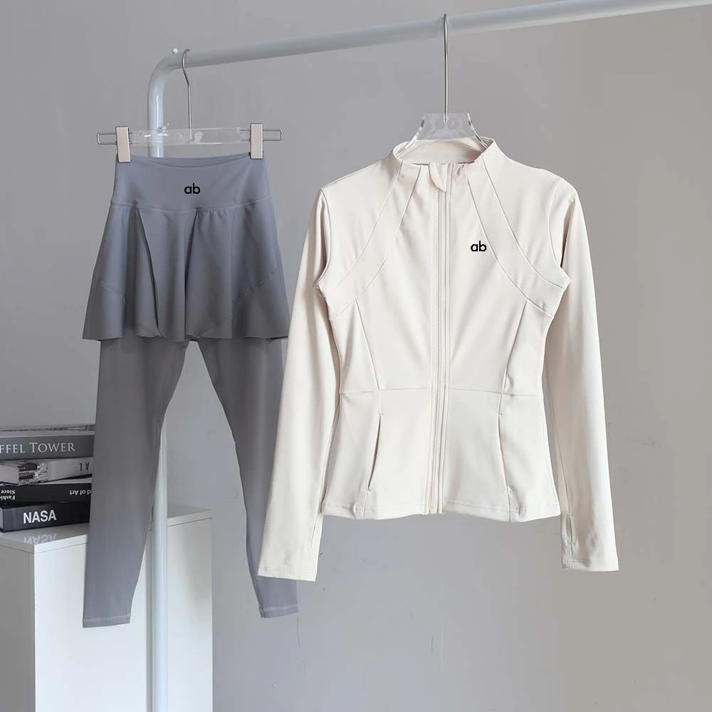 2026 New Spring Summer Women Sports Set Long Sleeve Top Yoga Skirt Pants Badminton Running Gym Fitness Workout Outfit