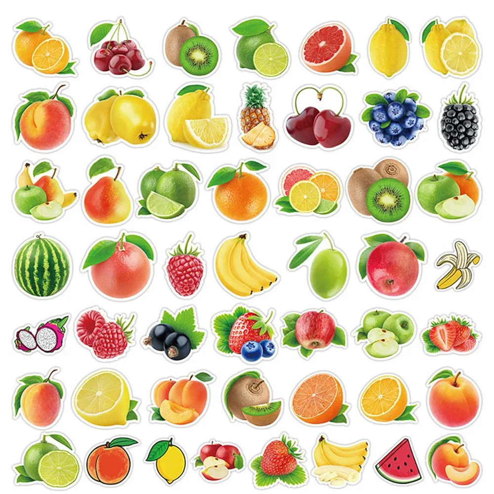 50PCS Cartoon Fruit and Vegetable Graffiti Waterproof Stickers Computer Creative Personalized Decoration Fashion