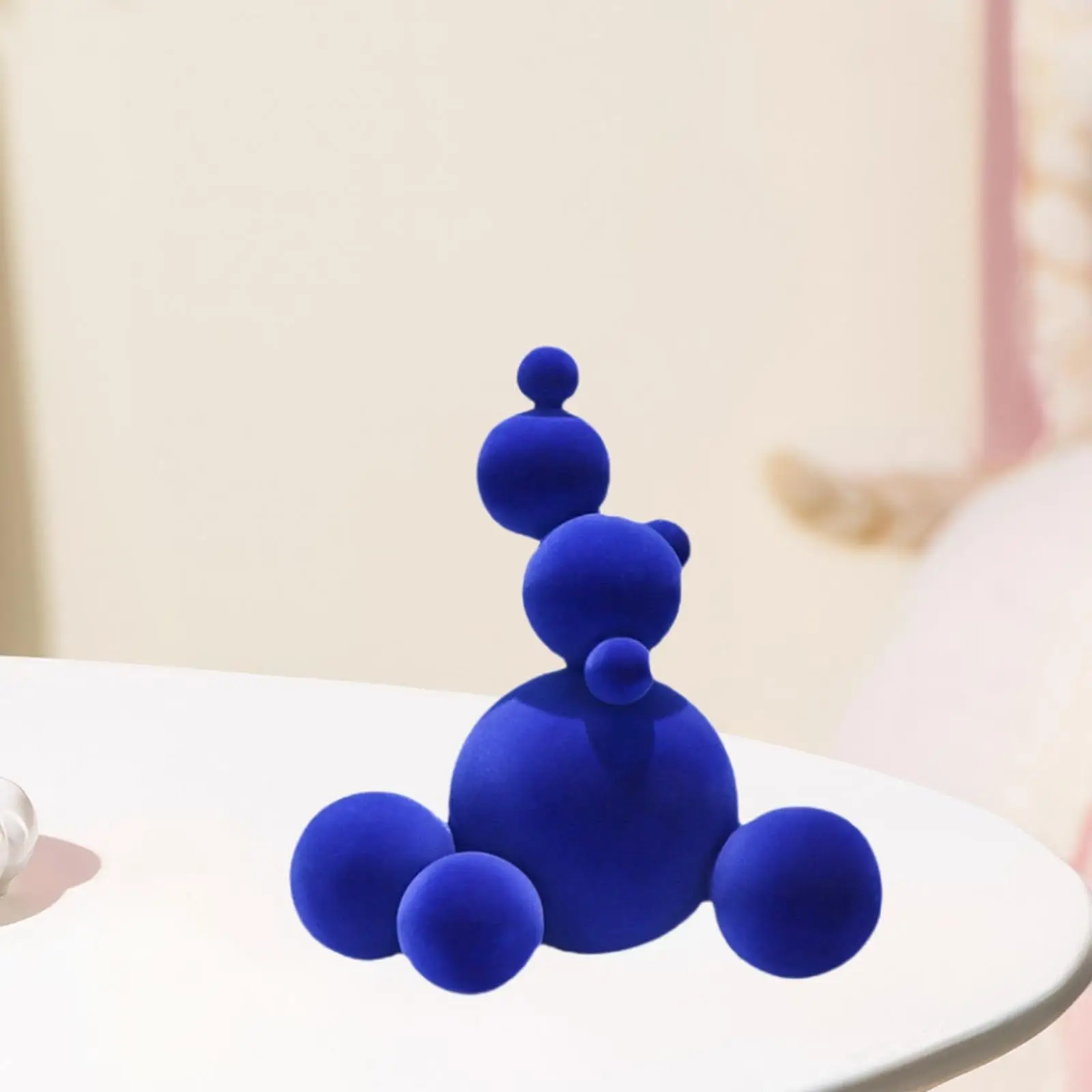 Round Ball Statue Sculptures Figurine for Desktop Tabletop Centrepieces Home