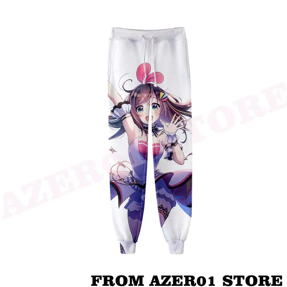 HOLOLOLIVE VTuber Kizuna AI Merch Sweatpants para homens e mulheres, calças agrupadas com rosca neutra 3D, calças kawaii