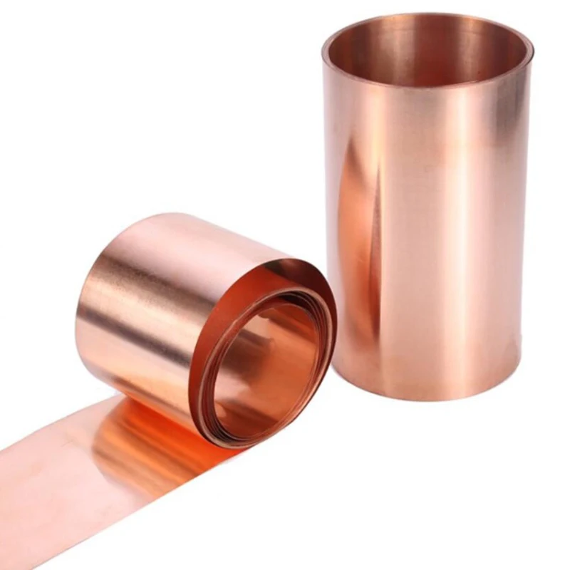 1M/Lot 0.1MM 0.2MM 0.5MM 1MM T2 Pure Copper Foil Plate Strip Copper Sheet Copper Plate Skin Red Copper Purple Copper