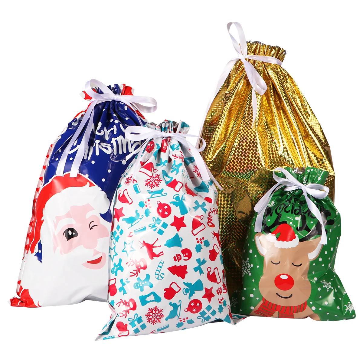 

Tinksky 30PCS Christmas Drawstring Gift Bags Assorted Styles Gift Wrapping Christmas Goodie Bags for Xmas Party Wedding