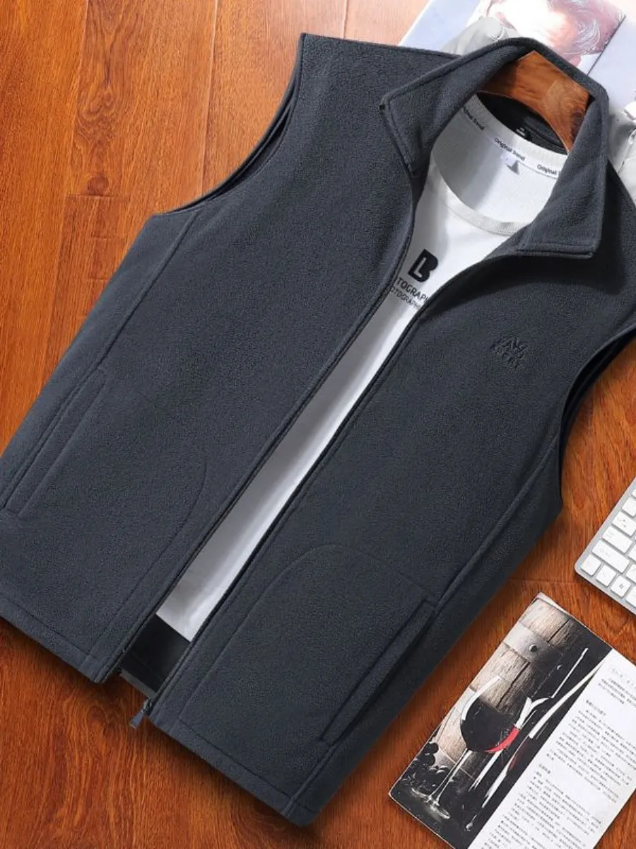 

Faionable Embroidered Fce Vest Jaet Men's Stand Collar Svel Sweatirt Sportswear Top for Spring Autumn