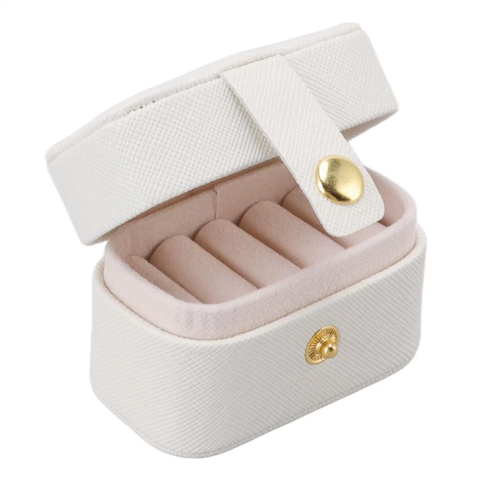 

Portable Jewelry Box Travel Case - Compact Storage for rings & for bracelets with Secure Buckle Closure