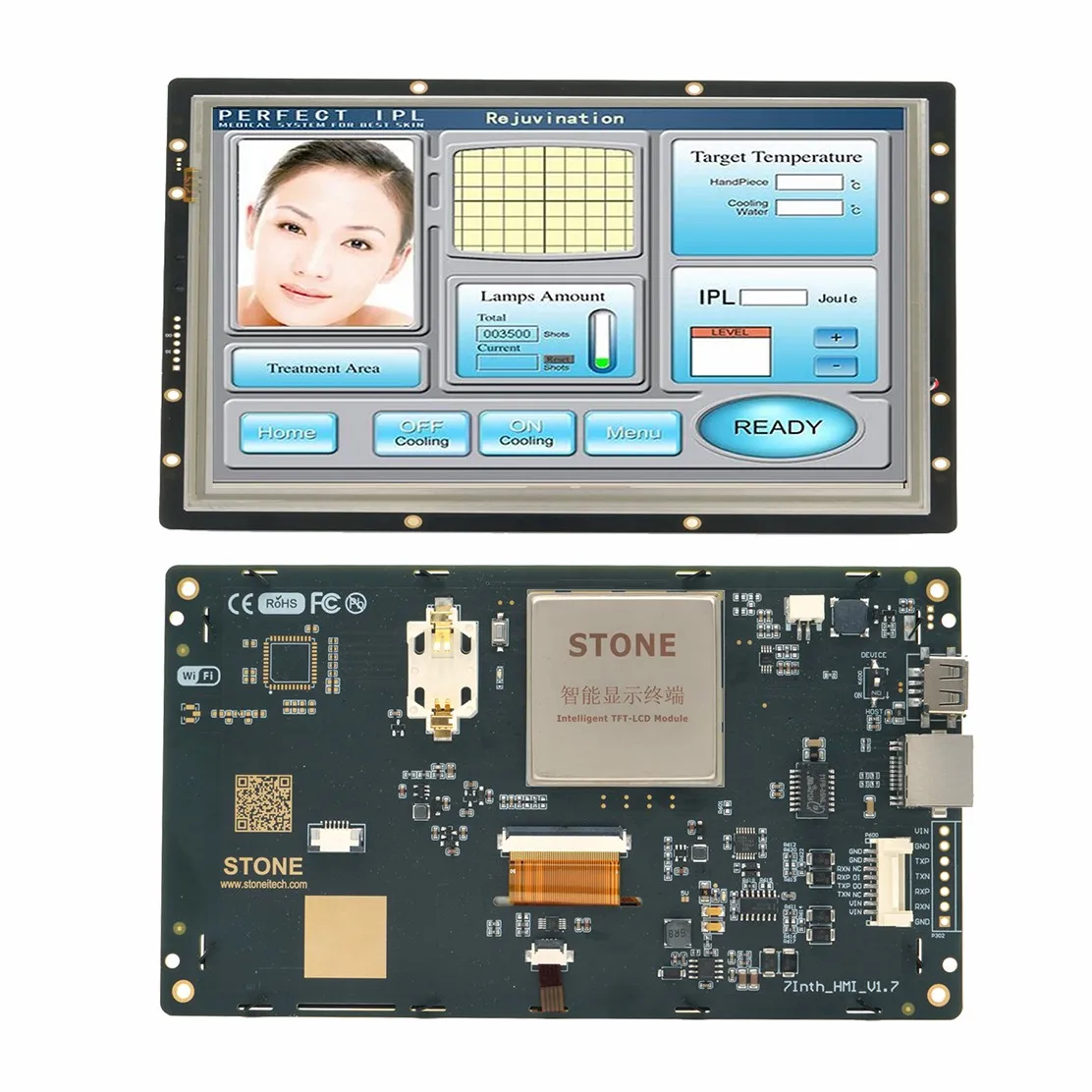 

7-дюймовый сенсорный TFT ЖК-модуль SCBRHMI, дисплей HMI Smart UART, серийная панель для Ardunio UNO/ESP32