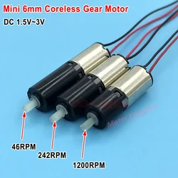 DC 3V 47/242/1200RPM Mini Tiny 6mm Planetary Gearbox  Reducer Gear Motor Reduction Micro Coreless Motor DIY Smart Robot Car Toy