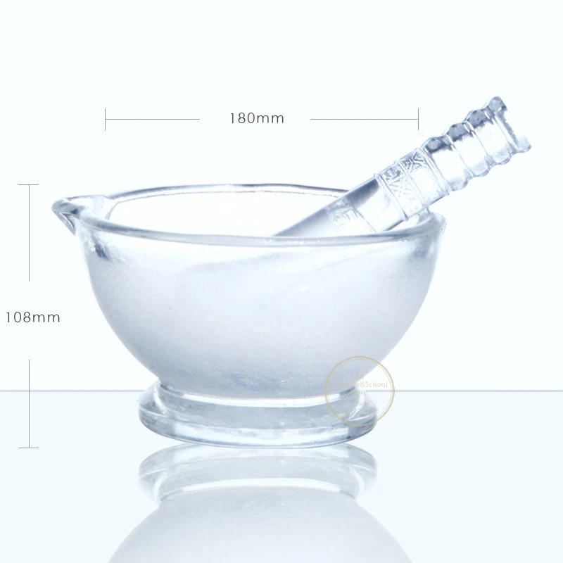 1pcs Laboratory DIA 60mm To 180mm Glass Mortar Plus Grinding Rod Grinding Medicine Bowl Smashing Medicine Pot Smashing Bowl