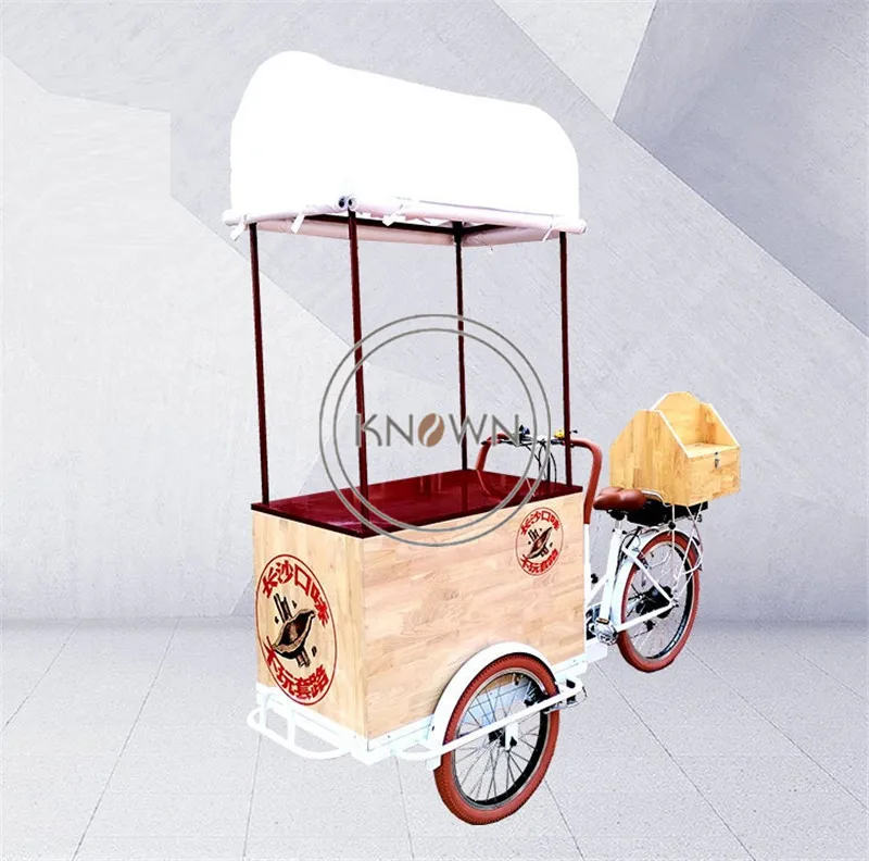 Adult Electric Tricycle Snack Candy Sugar Betel Nut Vending Cart 3 Wheels Mobile Cargo Bike Street Bicycle for Sale