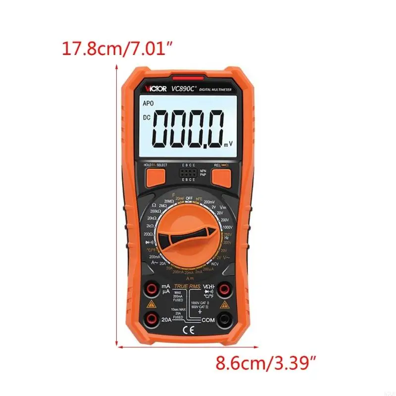 57QF digitale multimeter achtergrondverlichting draagbare ampeter voltmeter ohm spanningstester