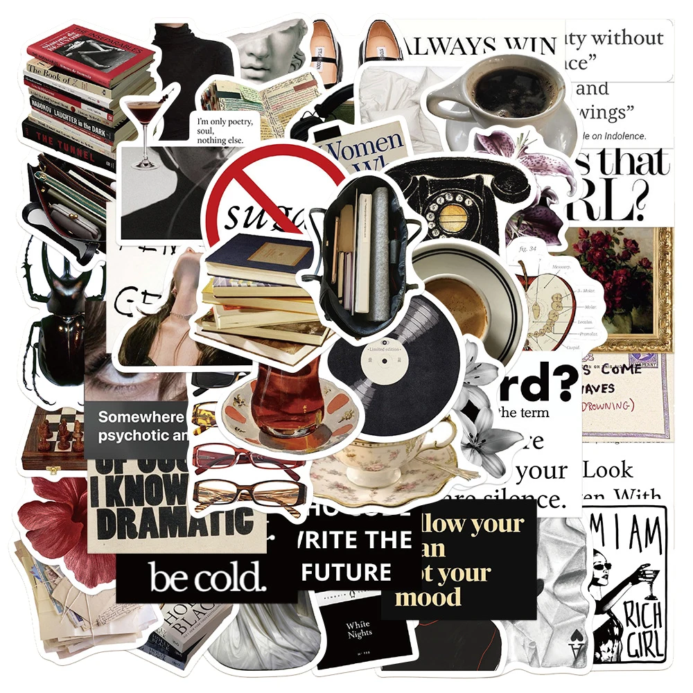 

10/30/50pcs Vintage Museum Art Stickers Cool Cartoon Graffiti Sticker DIY Laptop Phone Notebook Retro Artsy Decoration Decal Toy