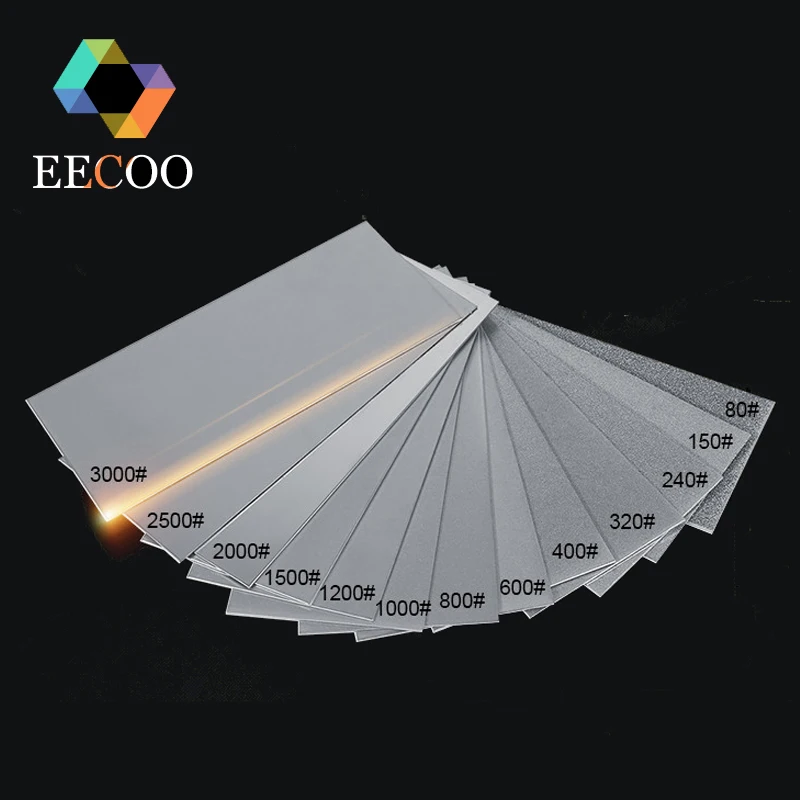 

EECOO Thin Knife Sharpener Sharpening Stone 80-3000 Grit Grindstone Fine Grinding Whetstone Kitchen Knife Sharpener