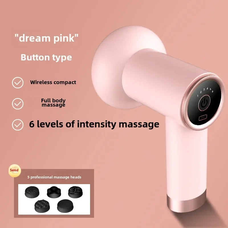 Massage Gun Wireless Charging Fat Pushing Machine Handheld Portable Massage Stick Neck, Waist, Shoulder Kneading Pink White