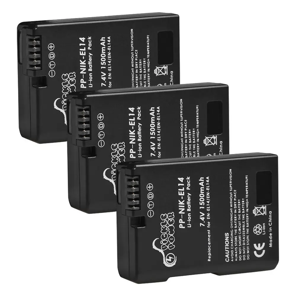 

Pickle Power Camera Battery EN-EL14 EN EL14 EN-EL14a 1500mAh For Nikon P7800 P7100 P7000 P7700 P7800 D3400 D5500 D5300 D5200