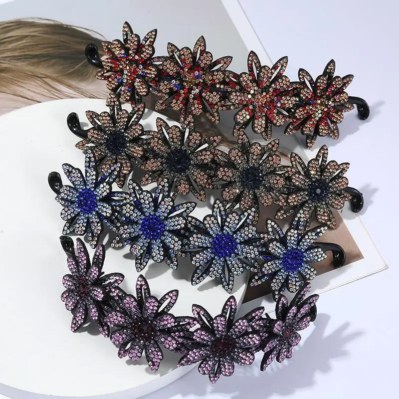 1pc Rhinestone Hair Cage Hair Stick Hair Accessories Crystal Hair Clips Ponytail Holder Hair Claw Large Mini