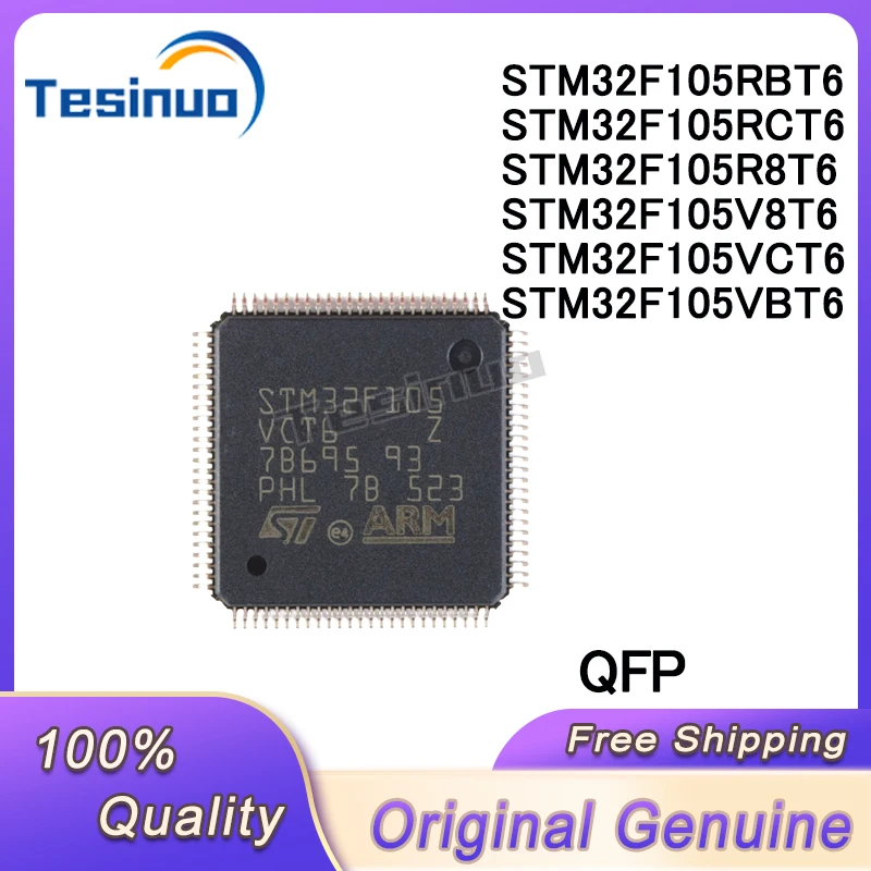 5/PCS New STM32F105RBT6 STM32F105RCT6 STM32F105R8T6 STM32F105V8T6 STM32F105VCT6 STM32F105VBT6 QFP Chipset In Stock