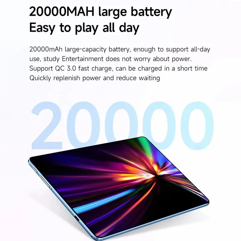 2025 الأصلي 12 بوصة الوسادة الهواء برو الكمبيوتر اللوحي 20000mAh Snapdragon 870 أندرويد 13 16GB RAM 1 تيرا بايت ROM 4G 5G ثنائي الشريحة GPS WIFI اللوحي