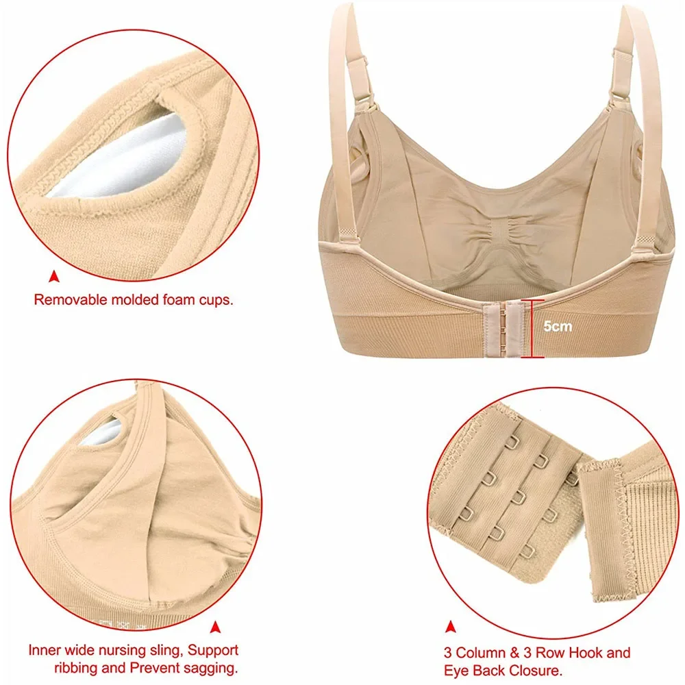 Sujetador de lactancia materna sin costuras para mujer, Bralette de maternidad con Push-Up para dormir, ropa interior para amamantar, novedad de 2023