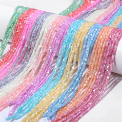 New In 3x2mm Natural Dyed Shell Beads Multi Color Mother of Pearl Bead Loose Spacer Beads Jewelry for Women DIY Bracelet Rings