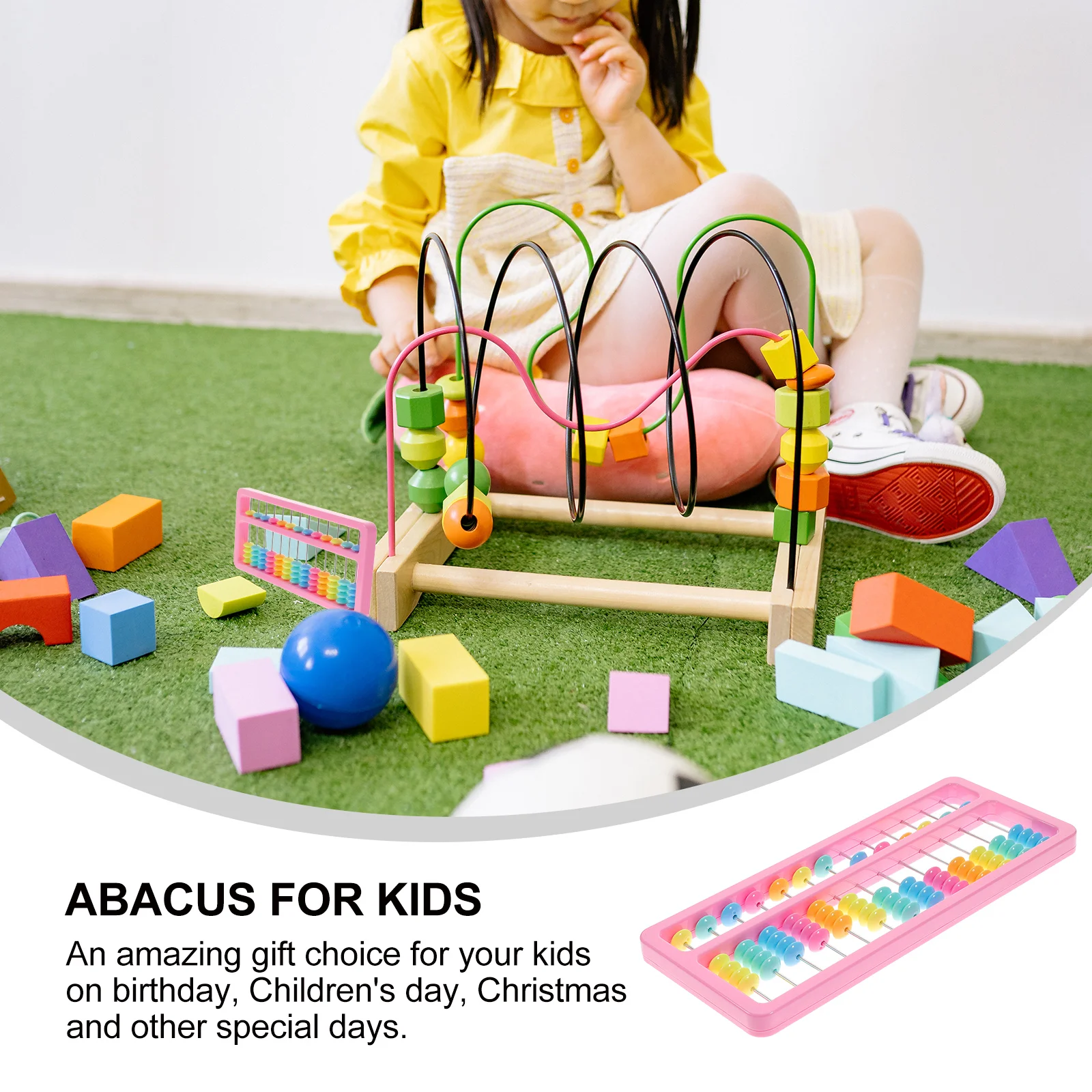 Abacus Toys pour enfants, jouets pour tout-petits, outil de manipulation mathématique, plastique, vintage, fuchsia