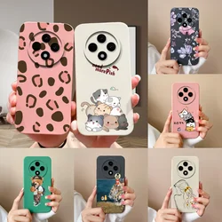 For Oppo Reno 12F Case Cute Cat Bumper Full Protection Soft Smooth Liquid Silicone Anti Drop Protector For Oppo Reno 12 F Covers