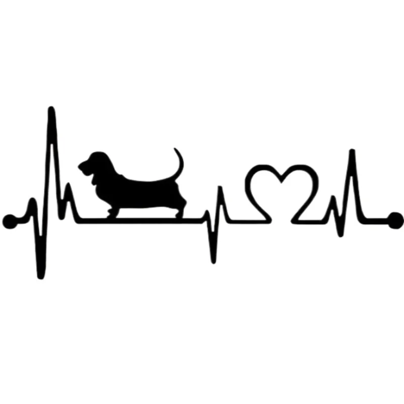 

Car decoration stickers FOR Bassethound Heartbeat Lifeline Decal Sticker car, laptop ipad etc 20CM PVCKK