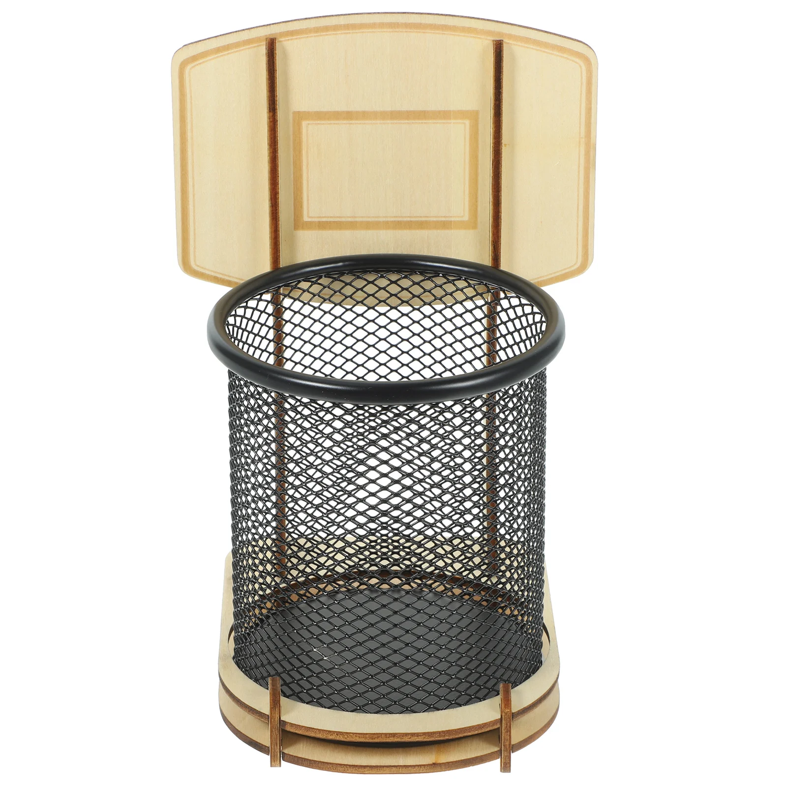 

Fan Basketball Stand Pen Holder Boys Pot Wooden Multifunction Storage