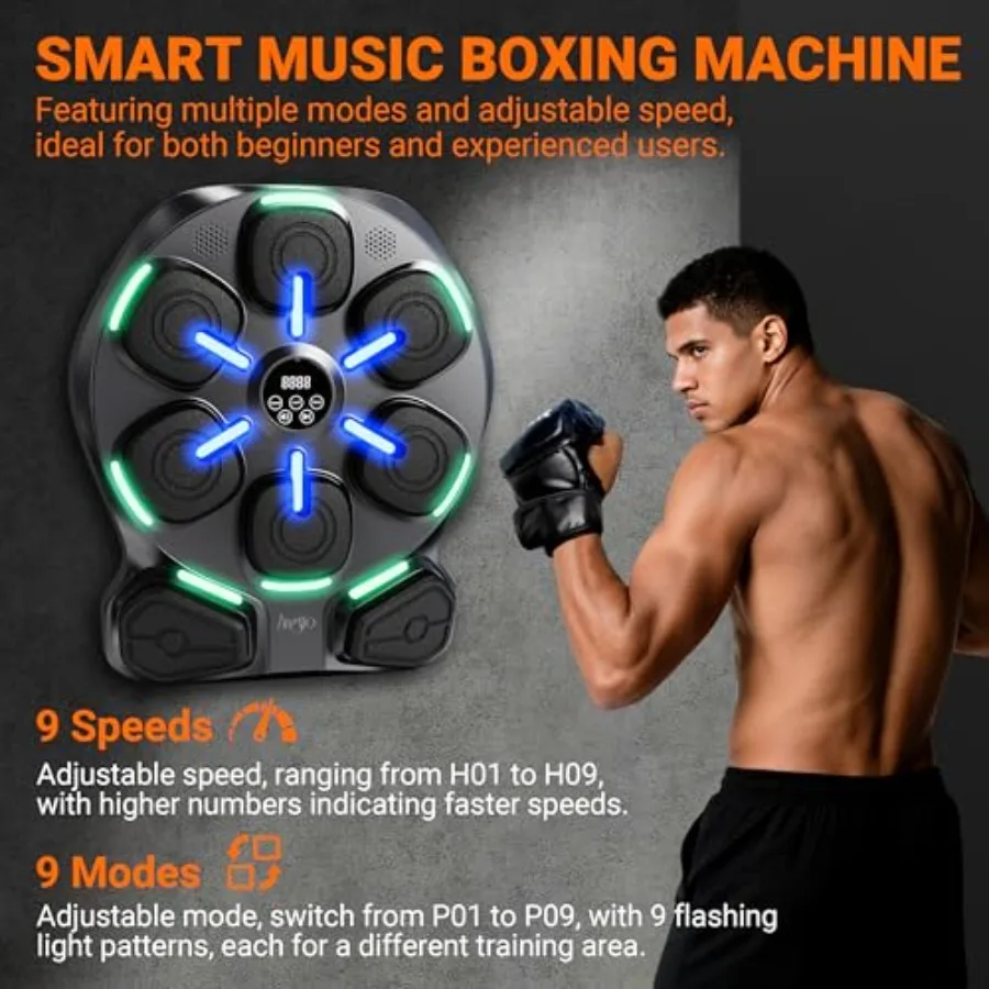 آلة ملاكمة موسيقية كبيرة الحجم للبالغين مع زوجين من القفازات آلة تثقيب جدارية للتجميل في صالة الألعاب الرياضية المنزلية للقلب #2