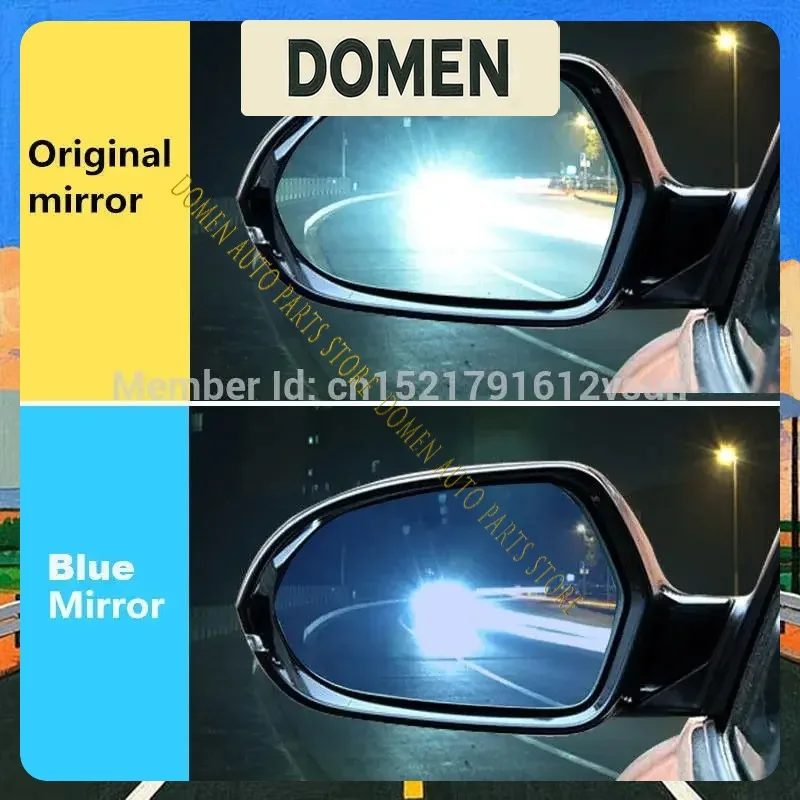 DOMEN 2Pcs for Volkswagen Scirocco Beetle 2010-17 Side View Door Mirror Blue Glass with Led Turn Signals Light Heated