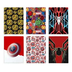 Cartoon Travel Accessories Disney Captain America Passport Holder PU Leather Women Men Passport Cover Case Card ID Holders