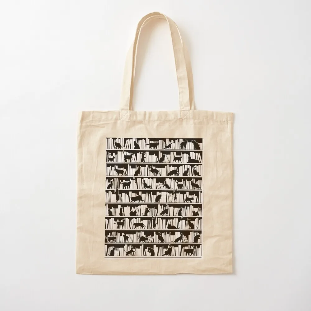 All I Need Is Books & Cats Bookish Book & Cat Lover Pattern Tote Bag tote bags cloth bags Cloth bag Big bag