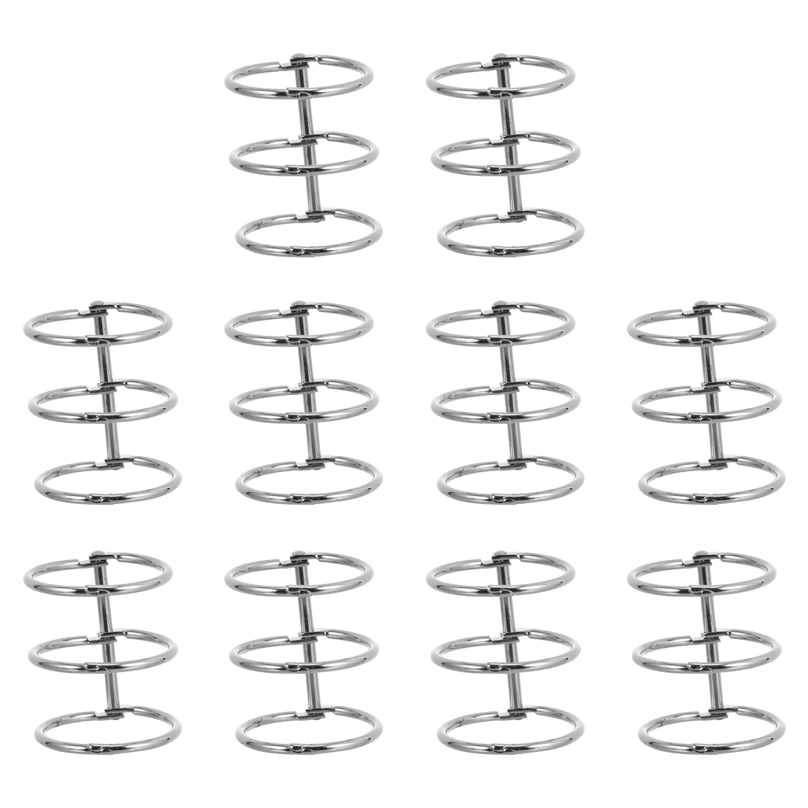 Anéis de ligação de folhas soltas de metal, anéis de pasta fáceis de abrir e fechados para classificação de documentos, anel de pasta de folhas soltas com 10 peças
