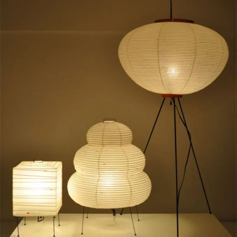 

Japanese floor lamps Design Akari noguchi paper lamp LED minimalist for Living Room Tea House Study decoration aesthetic light